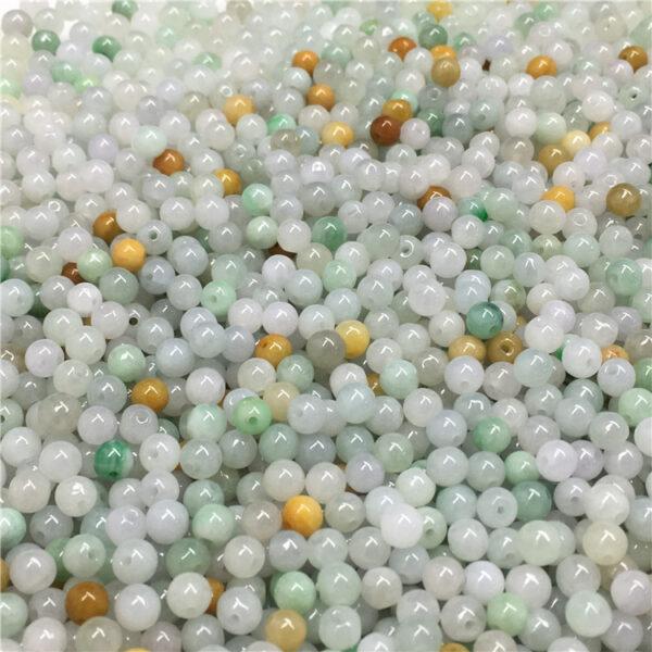 round beads, jade bead, jadeite bead, white bead, green bead, small bead - Image 2