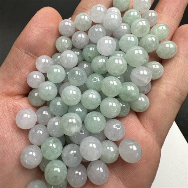 round bead, jade bead, jadeite bead, ice bead, green bead - Image 3
