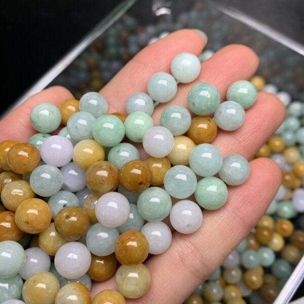 round beads, jade bead, jadeite bead, colorful bead, green bead - Image 3