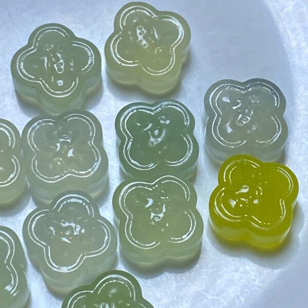 flower bead, 福 bead, serpentine bead, jade bead, green bead, spacer bead - Image 4