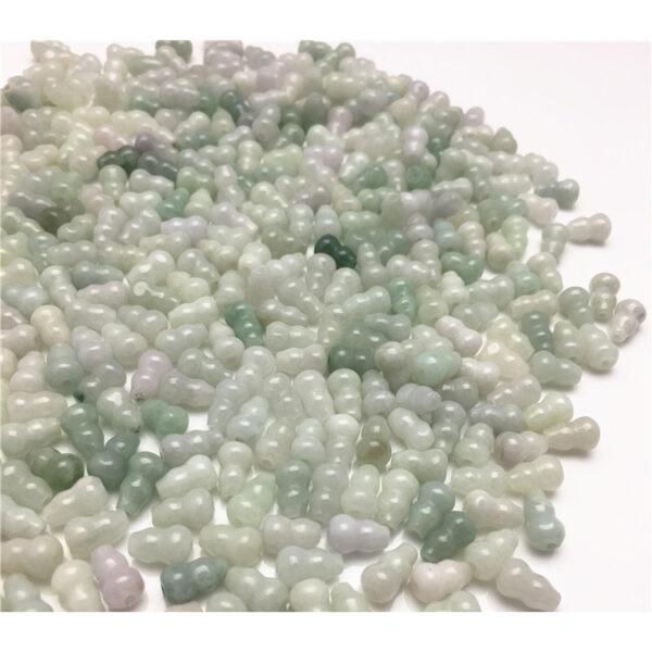 gourd beads, jade bead, jadeite bead, white bead, green bead - Image 4