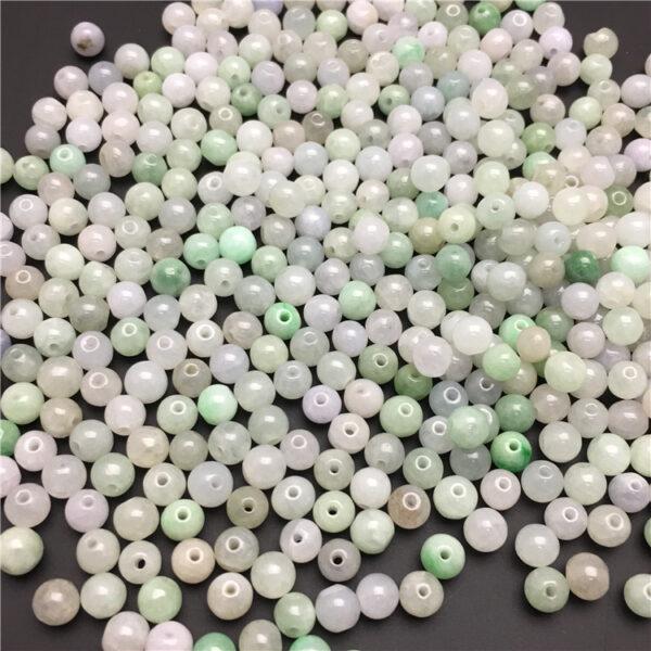 round beads, jade bead, jadeite bead, white bead, green bead, small bead - Image 7