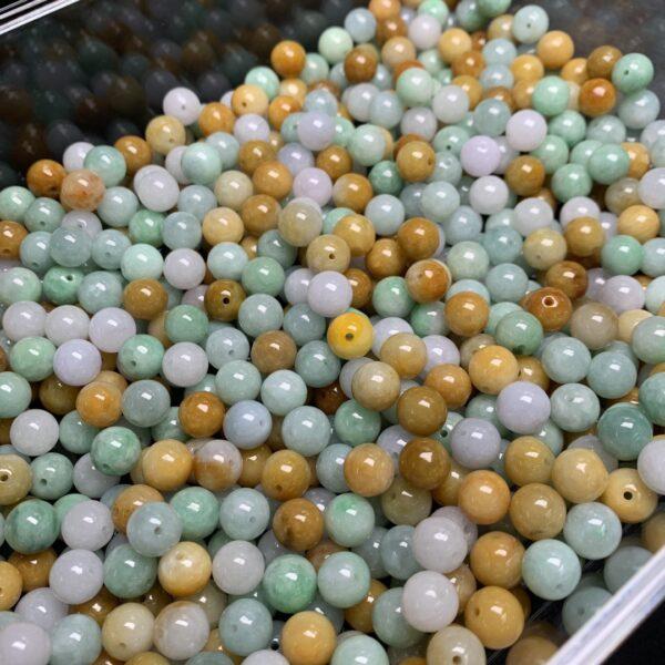 round beads, jade bead, jadeite bead, colorful bead, green bead - Image 4