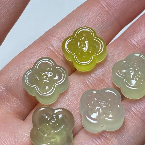 flower bead, 福 bead, serpentine bead, jade bead, green bead, spacer bead - Image 5