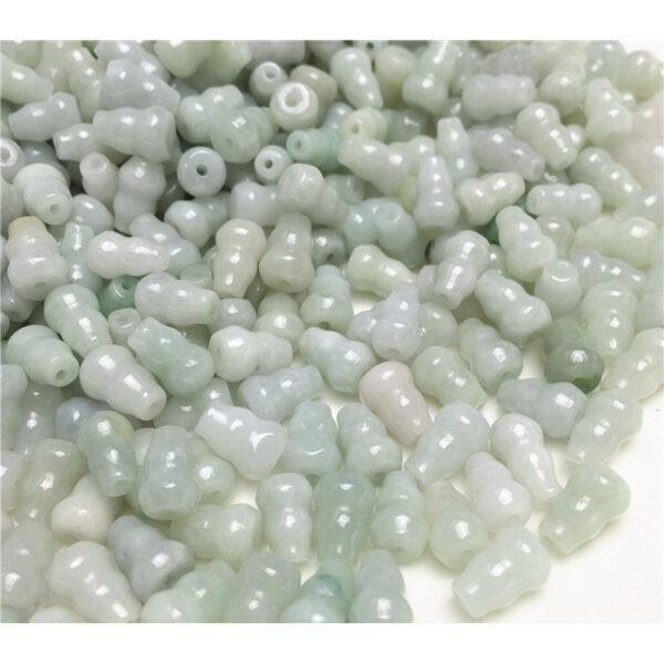 gourd beads, jade bead, jadeite bead, white bead, green bead - Image 5