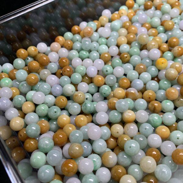 round beads, jade bead, jadeite bead, colorful bead, green bead - Image 5