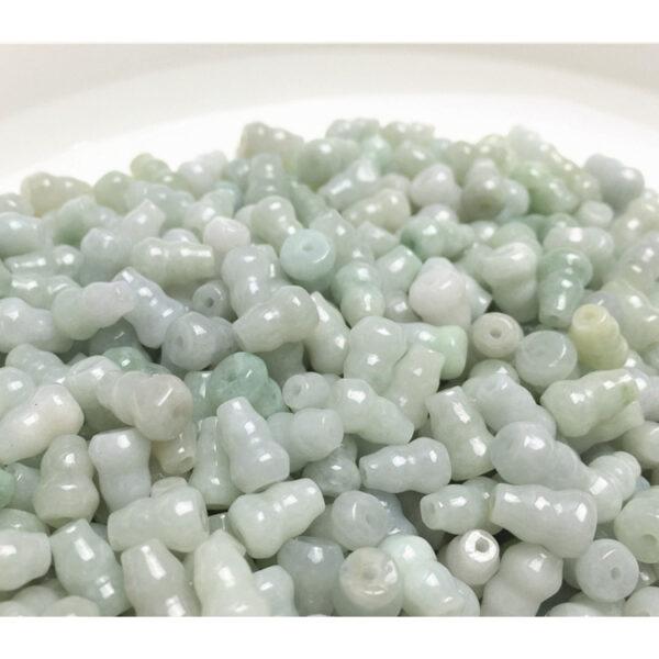 gourd beads, jade bead, jadeite bead, white bead, green bead - Image 6
