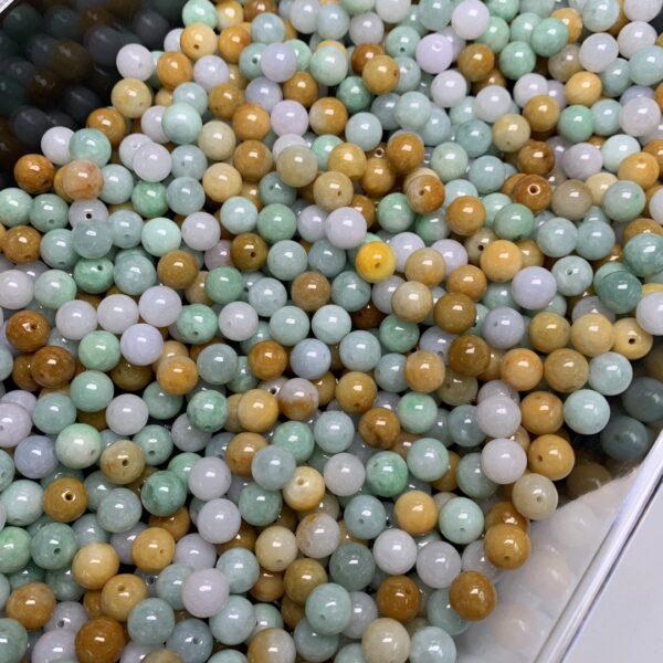 round beads, jade bead, jadeite bead, colorful bead, green bead - Image 6