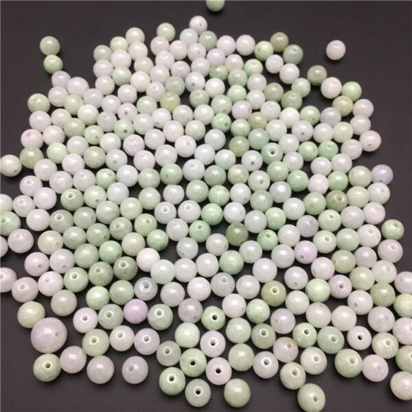 round bead, jade bead, jadeite bead, white bead, green bead - Image 8
