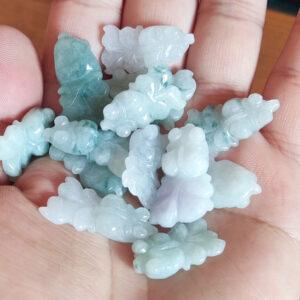 2 pcs / 5 pcs goldfish shape genuine natural jadeite charm, jade charm, jadeite bead, jadeite koi, koi charm