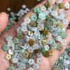 10 pcs / 20 pcs flower shape genuine natural colorful icy jadeite bead, jade bead