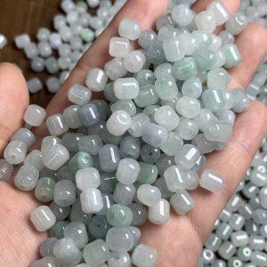 10 / 20 pillar bead, jade bead, jadeite bead, drum beads, barrel bead, white bead, green bead, clear bead, icy bead