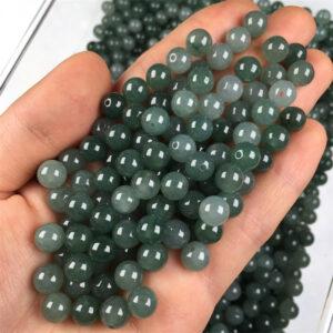 20 beads / 50 beads, round bead, jade bead, jadeite bead, green bead, clear bead, icy bead