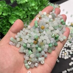 20 pcs / 50 pcs cylinder shape genuine natural icy colorful jadeite bead, jade bead