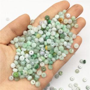 small rondelle shape genuine natural colorful jadeite bead, jade bead