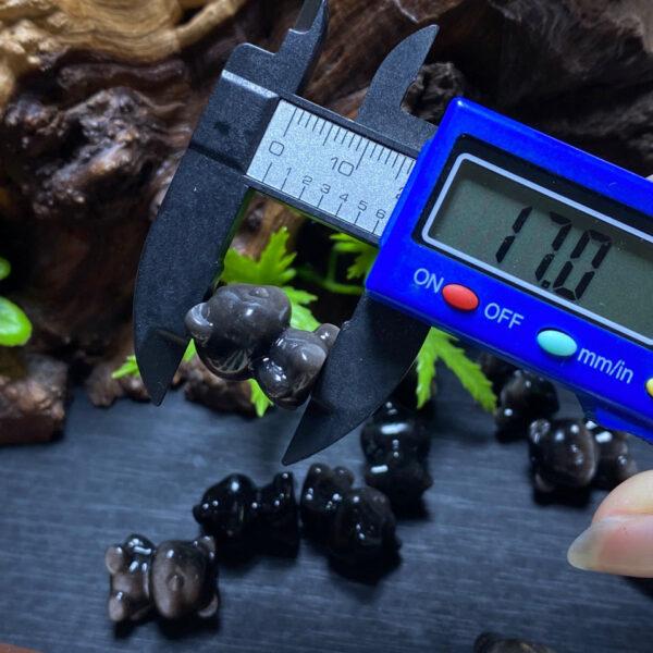 5 pcs / 10 pcs cute bear shape natural obsidian bead - Image 2