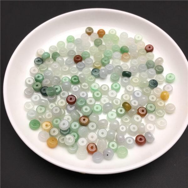 100 pcs small rondelle shape genuine natural colorful jadeite bead, jade bead - Image 2
