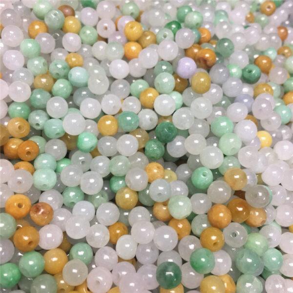 50 beads, round bead, jade bead, jadeite bead, colorful bead, small bead - Image 3
