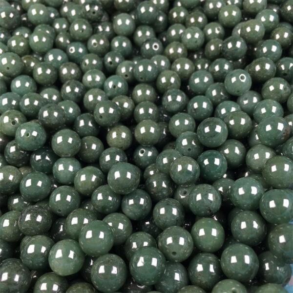round bead, jadeite bead, jade bead, oily bead, green bead - Image 3