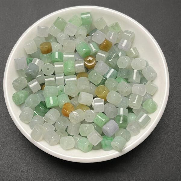 20 pcs / 50 pcs cylinder shape genuine natural icy colorful jadeite bead, jade bead - Image 3