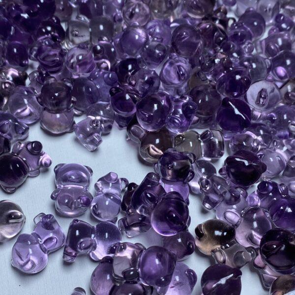 5 pcs / 10 pcs cute bear shape natural ametrine charm - Image 4