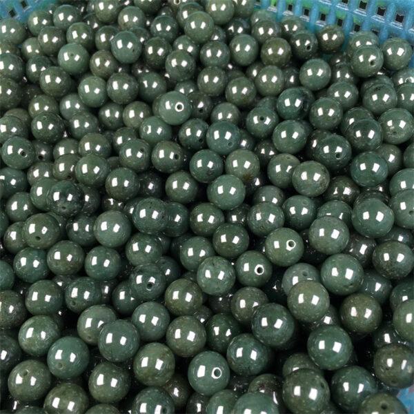 round bead, jadeite bead, jade bead, oily bead, green bead - Image 4