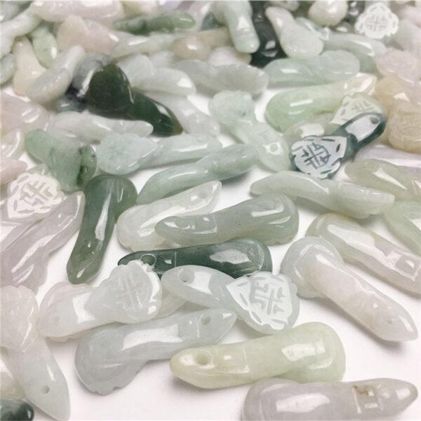 5 pcs / 10 pcs ruyi shape genuine natural jadeite charm, jade charm, jade bead, jadeite bead - Image 5