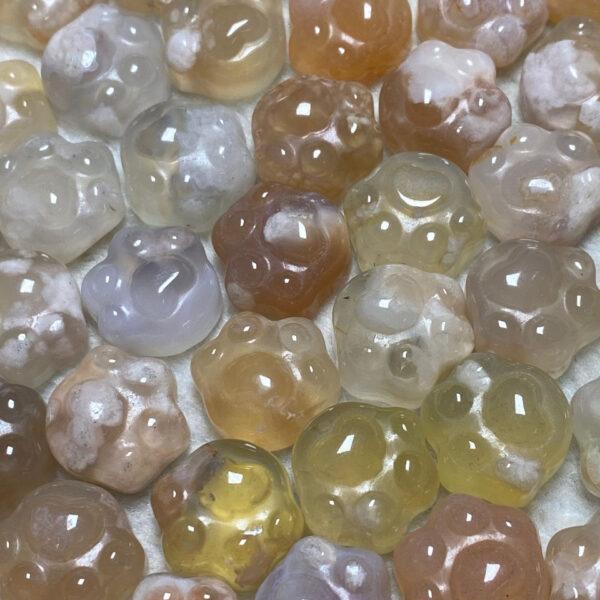 5 pcs / 10 pcs cute cat paw shape natural sakura agate bead - Image 5