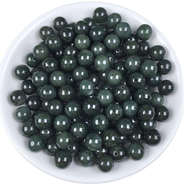 round bead, jadeite bead, jade bead, oily bead, green bead - Image 5