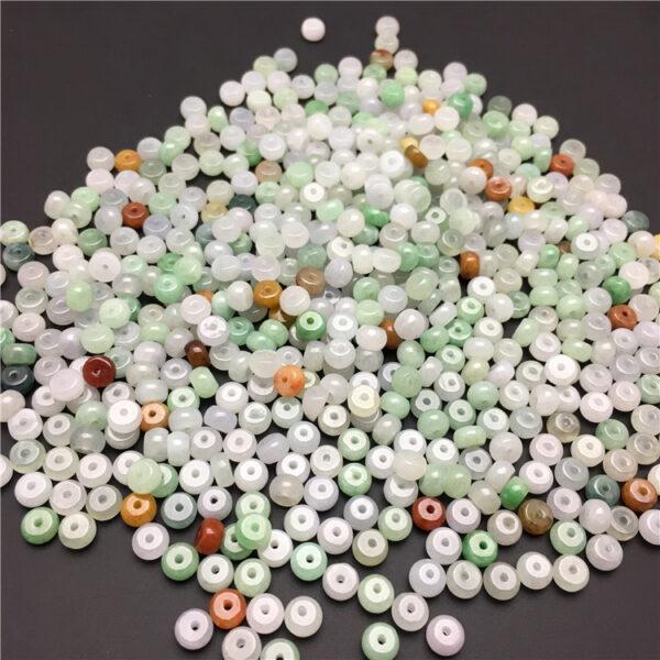 100 pcs small rondelle shape genuine natural colorful jadeite bead, jade bead - Image 5