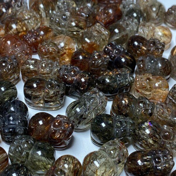 2 pcs / 5 pcs pixiu animal shape natural super seven black crystal bead - Image 5