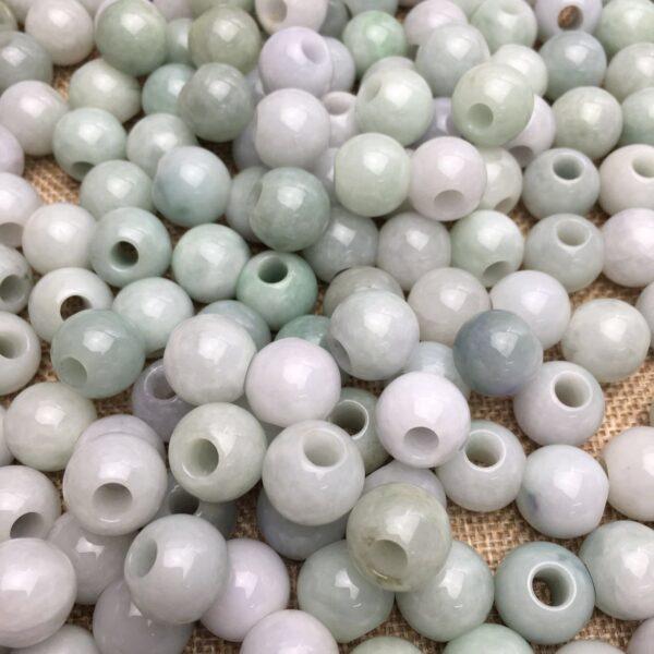 50 pcs / 100 pcs big hole round shape genuine natural jadeite bead, jade bead - Image 6