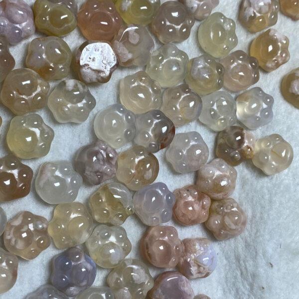 5 pcs / 10 pcs cute cat paw shape natural sakura agate bead - Image 8