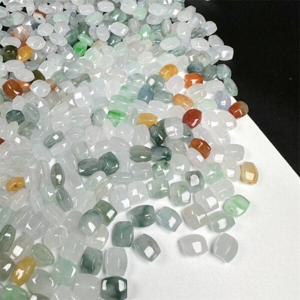 20 pcs / 50 pcs small rectangle faceted shape genuine natural colorful icy jadeite bead, jade bead, clear ebad - Image 8