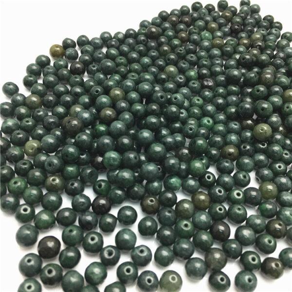 100 pcs 6.5 mm round shape oily green genuine natural jadeite bead, jade bead - Image 8