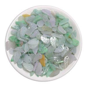 100 pcs leaf shape genuine natural jadeite charm, jade charm, jade bead, jadeite bead