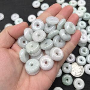 20 pcs / 50 pcs rondelle shape genuine natural jadeite bead, jade bead
