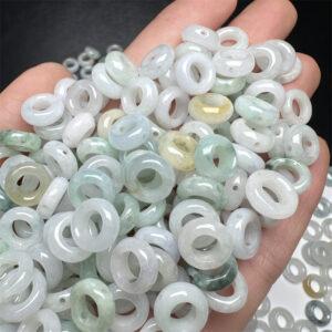 20 pcs / 50 pcs 10mm ring shape genuine natural icy colorful jadeite bead, jade bead, jadeite jump ring