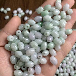 20 pcs / 50 pcs rice shape genuine natural icy jadeite bead, jade bead