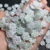 20 pcs / 50 pcs 11 mm flower shape genuine natural jadeite bead