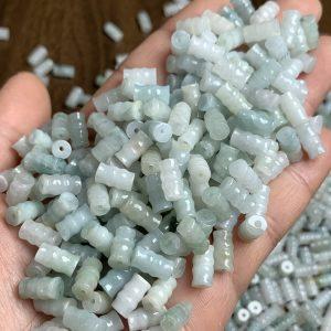 50 pcs / 100 pcs bamboo knot shape genuine natural jadeite bead, jade bead