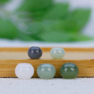 high quality rondelle shape genuine natural nephrite jade bead