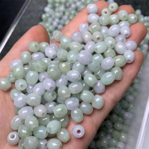 50 pcs / 100 pcs rice shape genuine natural icy jadeite bead, jade bead