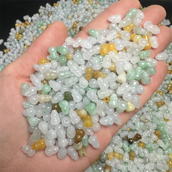 50 pcs 8mm gourd shape genuine natural colorful icy jadeite bead, jade bead - Image 2