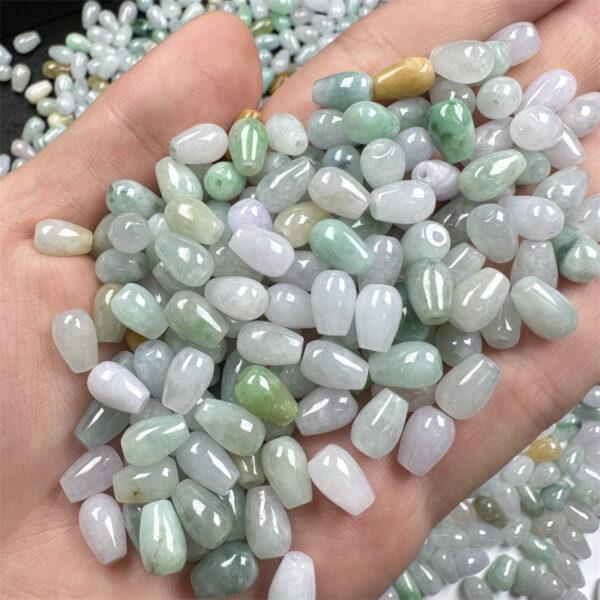 50 pcs 8.5 mm droplet shape genuine natural colorful jadeite bead - Image 2
