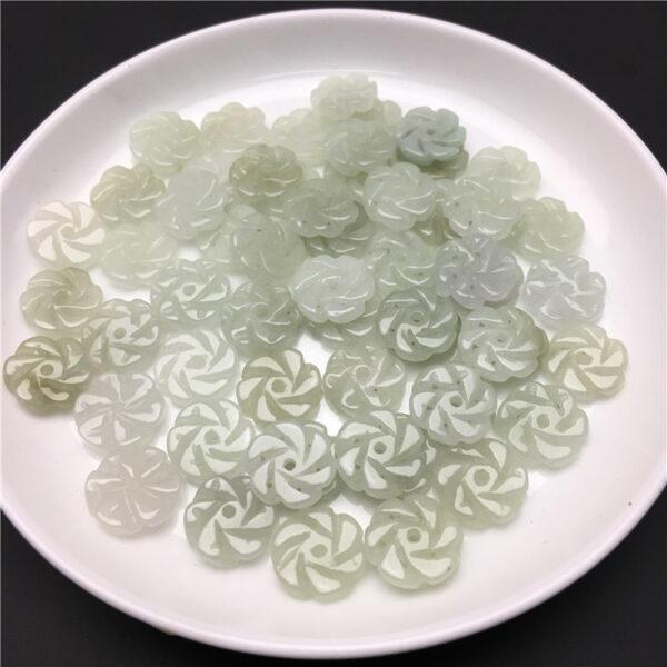 20 pcs / 50 pcs 11 mm flower shape genuine natural jadeite bead - Image 3