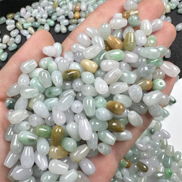 50 pcs 8.5 mm droplet shape genuine natural colorful jadeite bead - Image 4