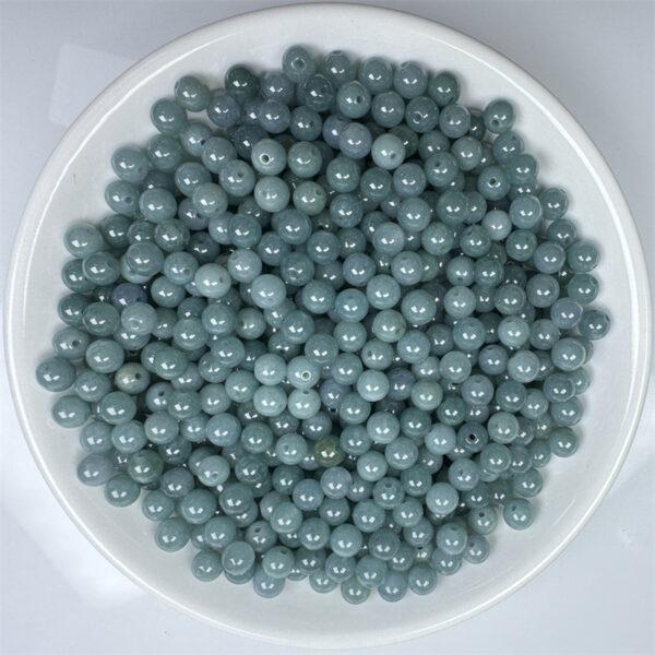 50 pcs / 100 pcs 5.5 mm round shape genuine natural light blue jadeite bead - Image 5