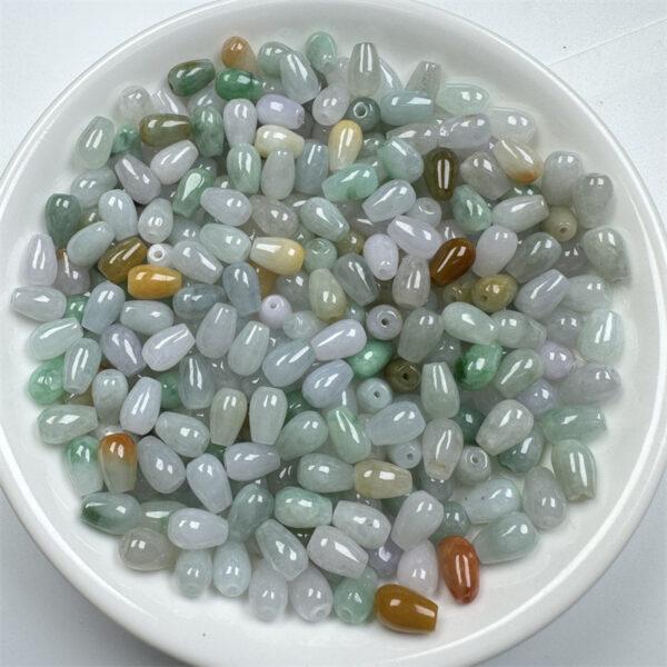 50 pcs 8.5 mm droplet shape genuine natural colorful jadeite bead - Image 5