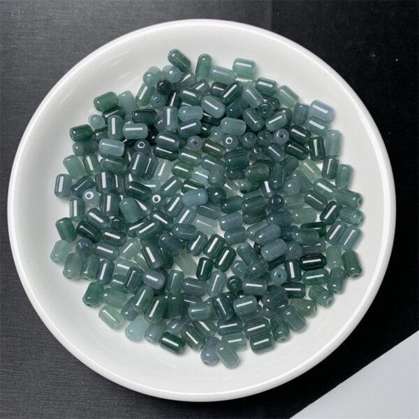 50 pcs / 100 pcs cylinder shape genuine natural icy blue jadeite bead, jade bead - Image 6